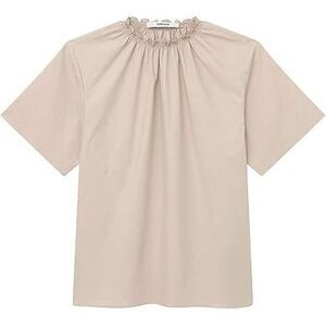 Thakoon‎ NWT Smocked Neck Top Short Sleeves in Beige Size Small